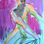 Homme fond mauve
