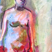 Femme mains rouges