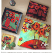 quatre proposition de la série EE _ en équilibre, om_gallery_omiserany2015-8 Proposition de location 4 toiles de couleur Rouge EE_