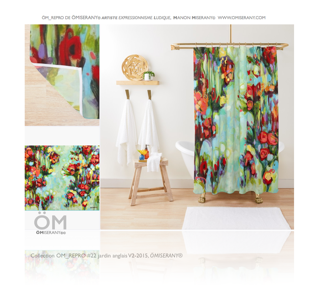 rideaux de douche de la collection jardin anglais V2-2015 de ÖMiserany®