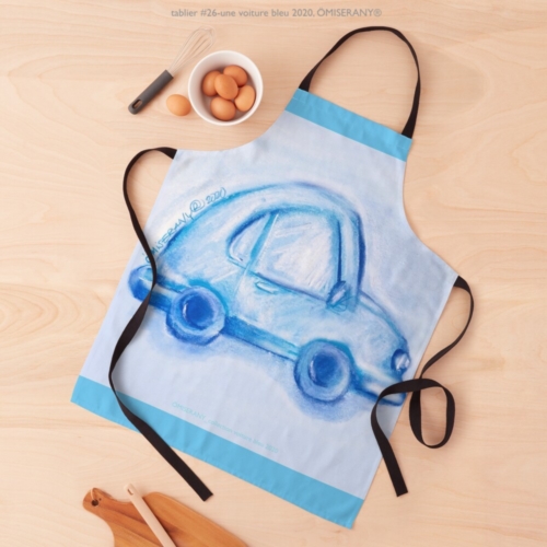 tablier #26-une voiture bleu 2020, ÖMISERANY®